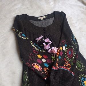 Women’s Aryeh Charcoal Floral Print A-Line Dress